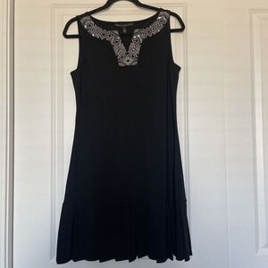 White House Black Market WHBM - Beaded Neckline Dress Size Small